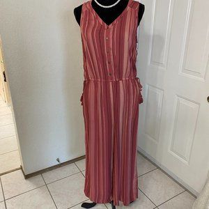 Sonoma Burnt Orange Striped Jumpsuit